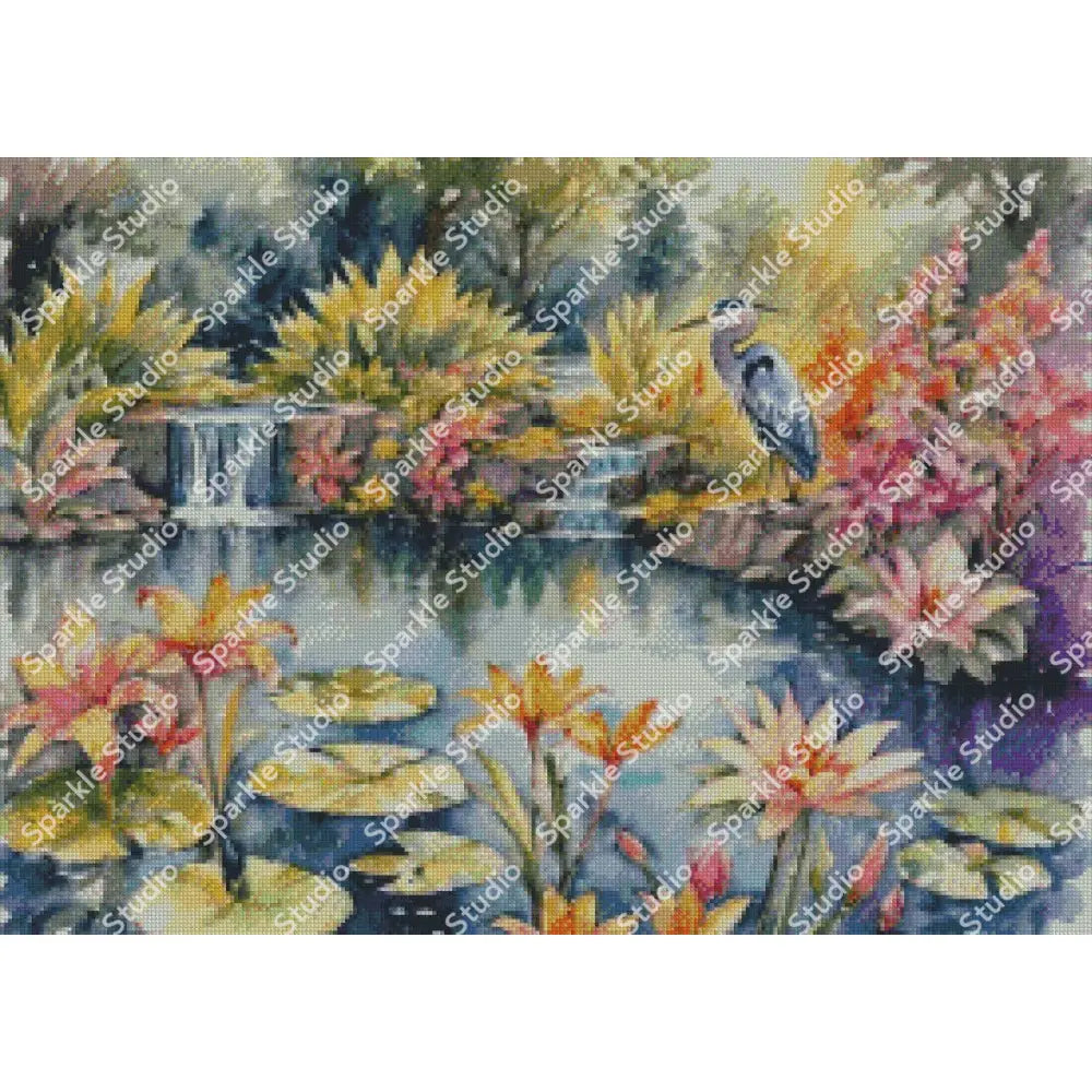 Waterfall Sanctuary 29 X 19 In - 70X50Cm / Square Resin Diamonds 5 Special Included