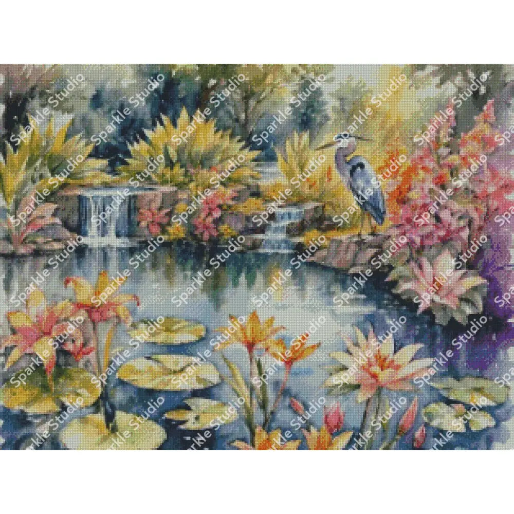 Waterfall Sanctuary 31 X 23 In - 80X60Cm / Square Resin Diamonds 5 Special Included